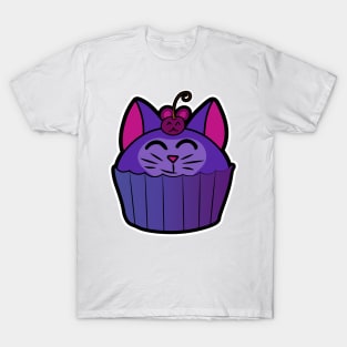 Catcake With Mouse-Cherry - Purple T-Shirt